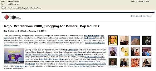 rojo feed reader screenshot