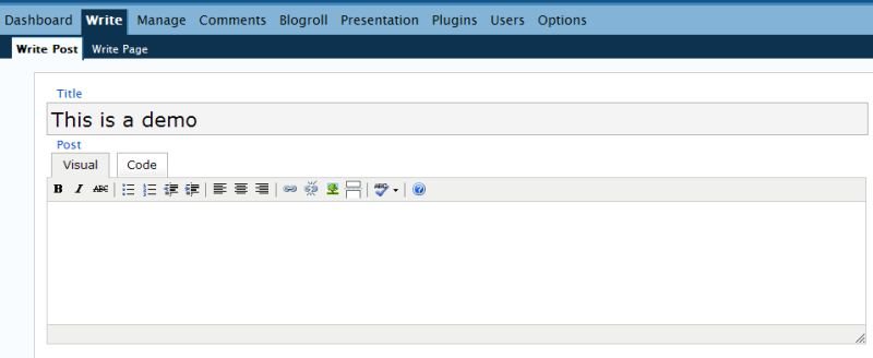 WordPress edit screen 