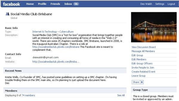 Social Media Club Brisbane Facebook group